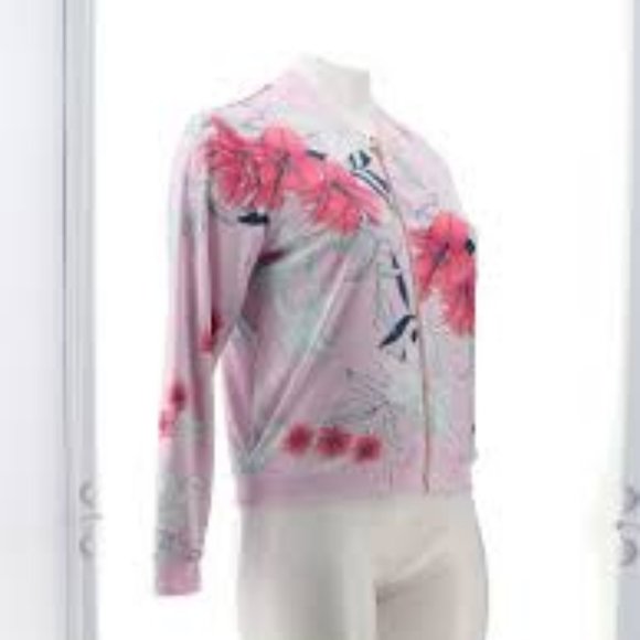 NWT IMAN GLOBAL CHIC REVERSIBLE STRETCH KNIT BOMBER JACKET PALE LILAC XS - Picture 4 of 10